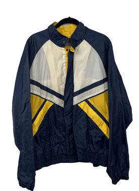 Vintage Totes Rainbuster - Golf Jacket - Men's Blue White Yellow Large